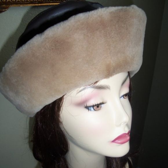 Vintage Sheared Beaver and Leather Hat